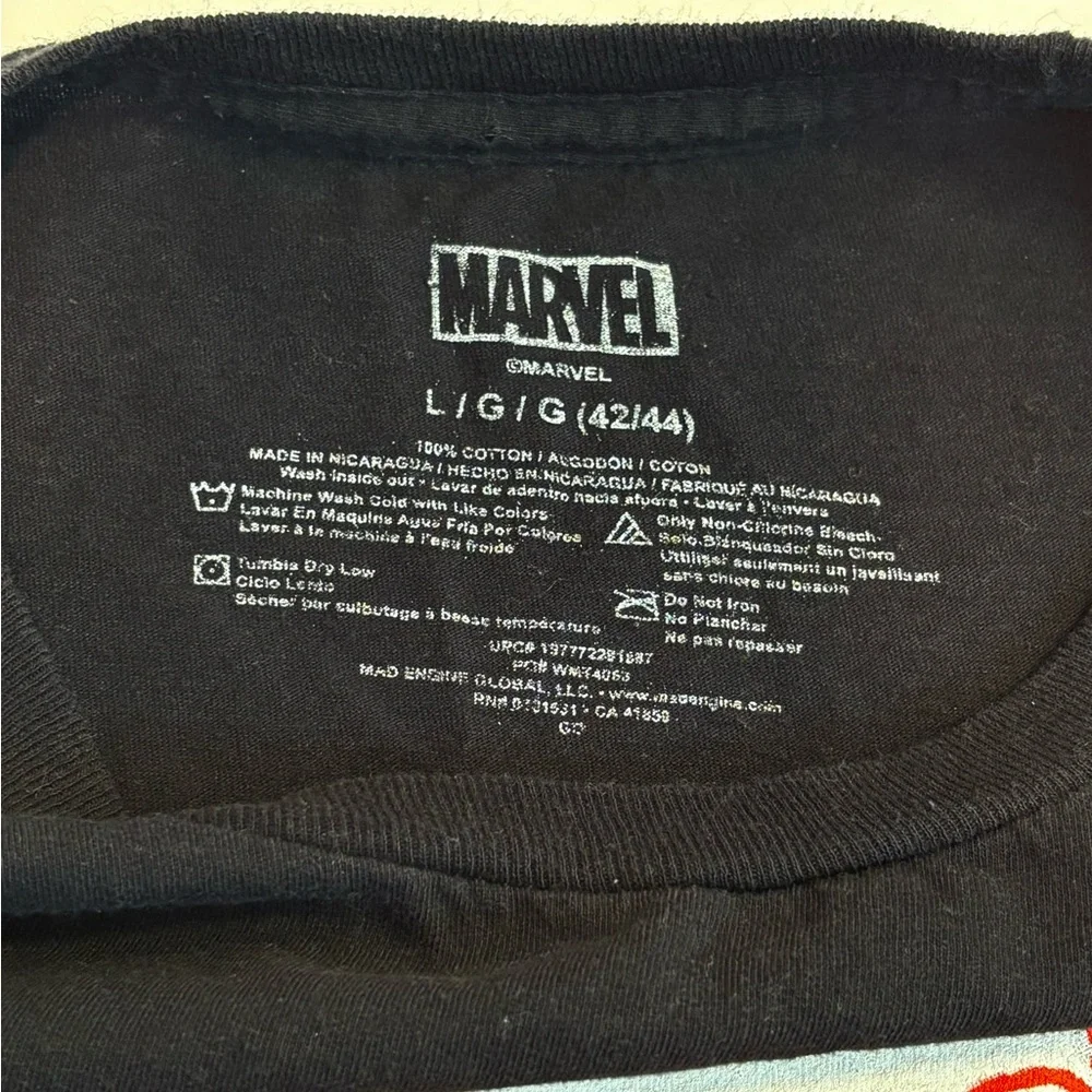 Marvel Spider Man Tee Shirt Symbiote Black Suit Black/Red Short Sleeve Mens Sz L - Picture 4 of 6